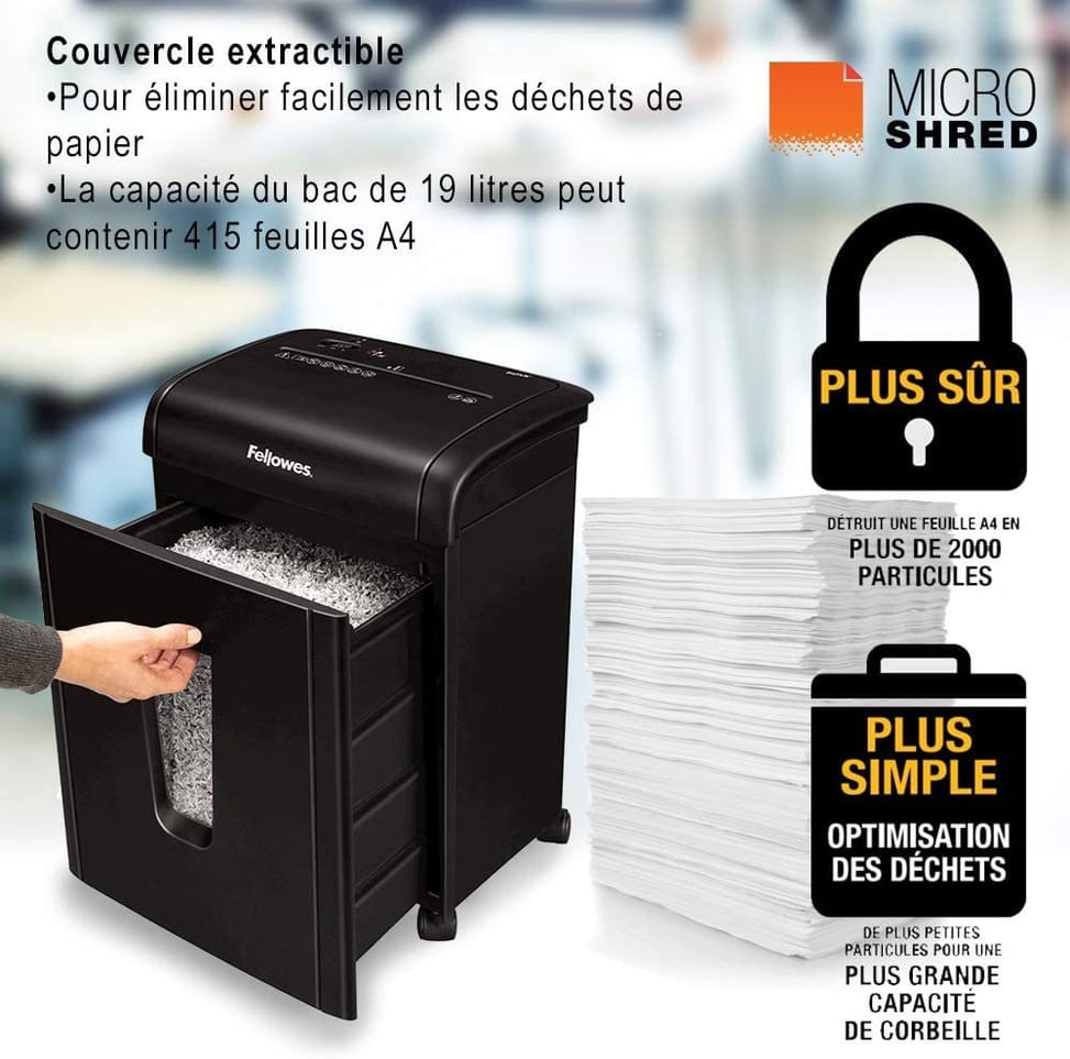 Destructeur Fellowes Powershred® 62MC broyeur Microshred (4685201)