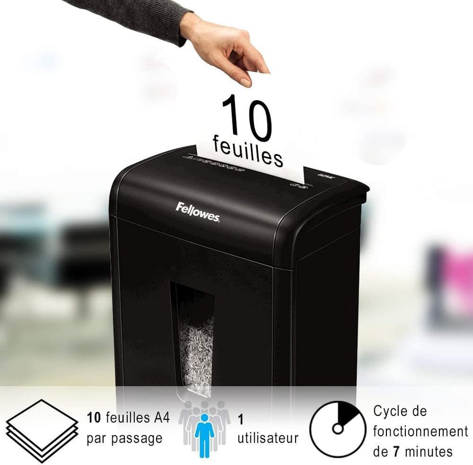 Destructeur Fellowes Powershred® 62MC broyeur Microshred (4685201)