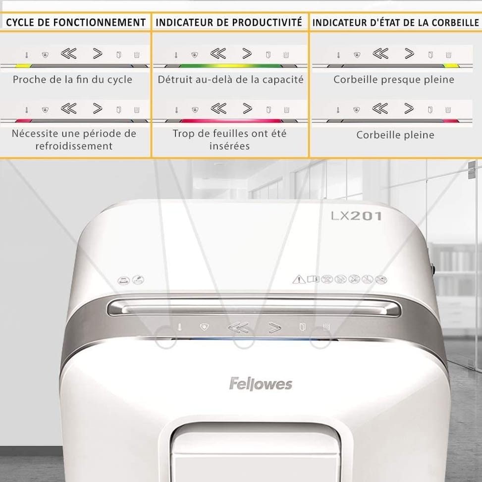 Fellowes Powershred® LX201 Shredder — P-5 Security · 22 L · 12 sheets/pass — image 3