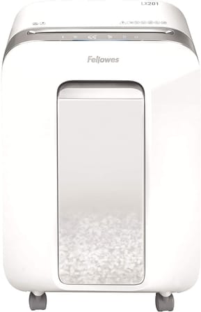 Destructeur Fellowes Powershred® LX201 — Sécurité P-5 · 22 L · 12 feuilles/passage