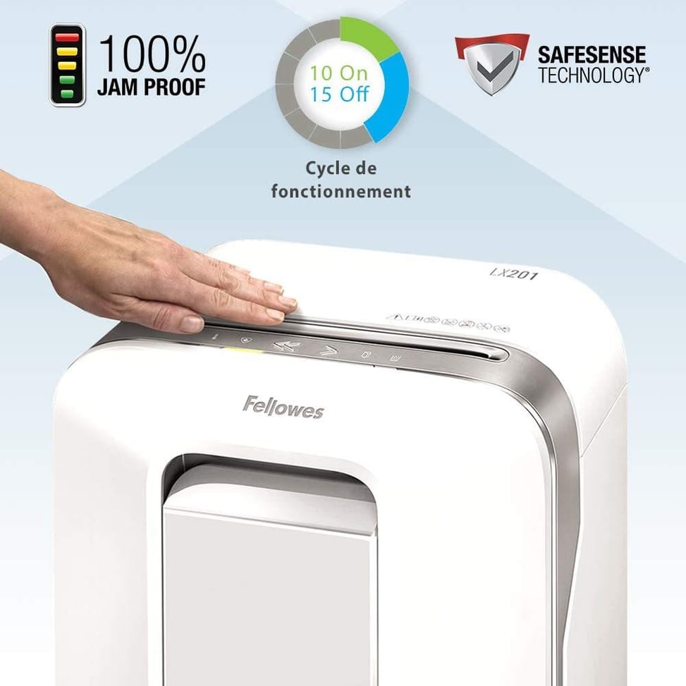 Fellowes Powershred® LX201 Shredder — P-5 Security · 22 L · 12 sheets/pass — image 5