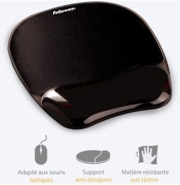 Tapis de souris - Repose-poignets Gel Crystal™ Noir (F9112101)
