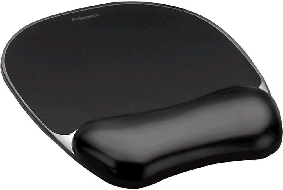 لوحة فأرة مع مسند معصم Fellowes Gel Crystal™ أسود (9112101) — صورة 1