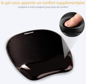 Tapis de souris - Repose-poignets Fellowes Gel Crystal™ Noir (9112101) — image 4