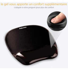 Tapis de souris - Repose-poignets Gel Crystal™ Noir (F9112101)