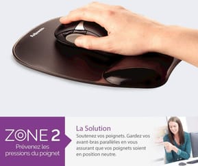 Tapis de souris - Repose-poignets Fellowes Gel Crystal™ Noir (9112101) — image 5