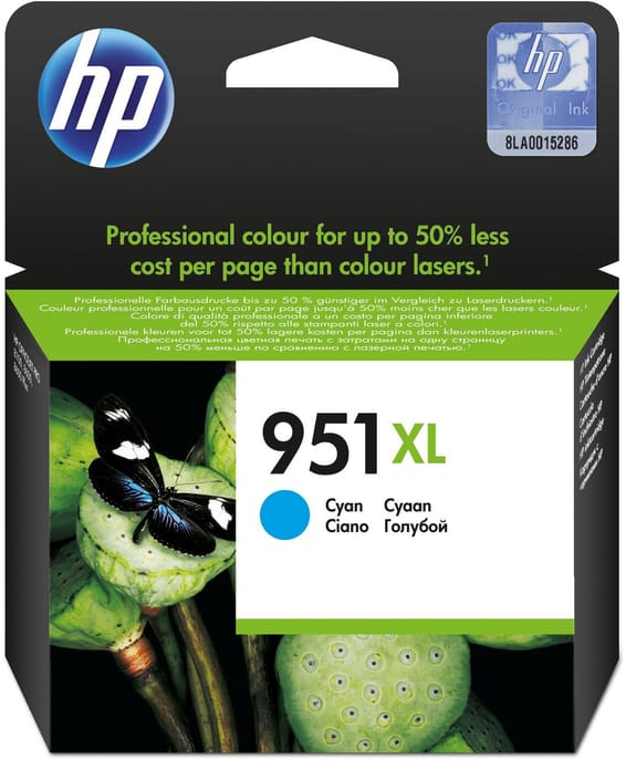 HP 951XL Cyan - Cartouche d'encre grande capacité HP d'origine (CN046AE)