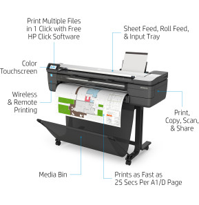 HP DesignJet T830 36in MFP Printer  (F9A30D)