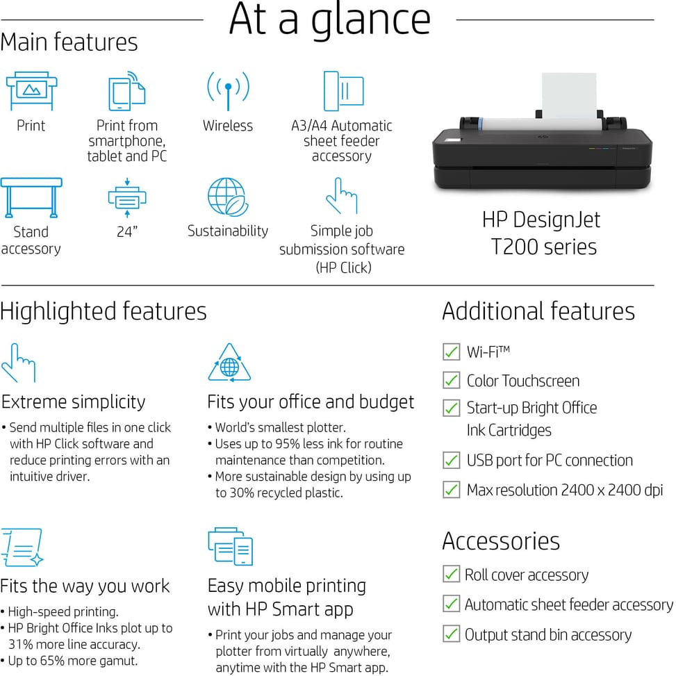 HP DesignJet T230 24-inch Plotter (5HB07A) — image 4