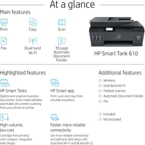 HP Smart Tank 615 Imprimante multifonction à réservoirs rechargeables (Y0F71A) — image 6