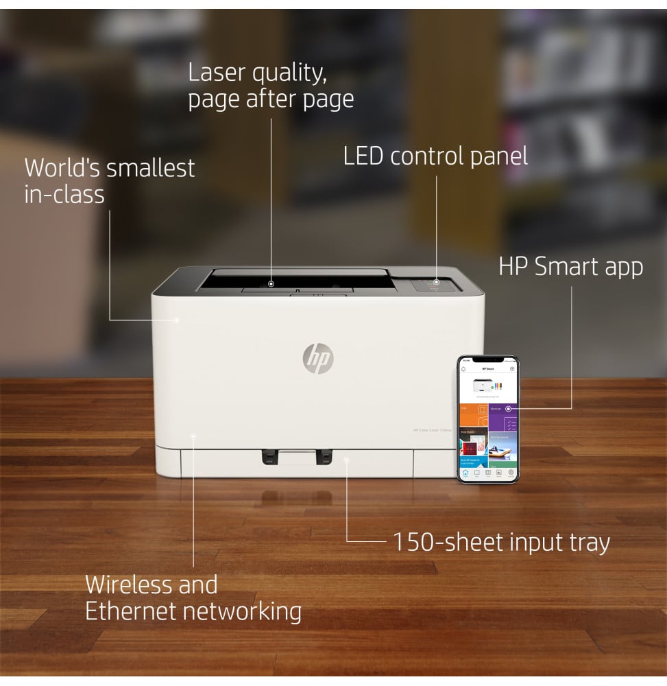 HP Laser 150nw Couleur SFP A4 Réseau Wifi PPM  (4ZB95A)