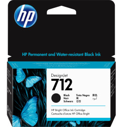 HP 712 Noir - Cartouche d'encre HP d'origine (3ED70A)