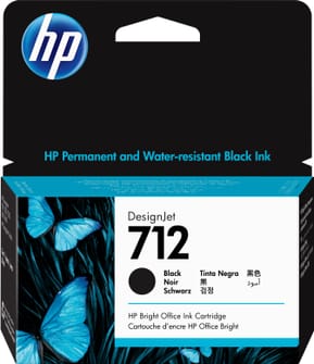 HP 712 Noir - Cartouche d'encre HP d'origine (3ED70A)