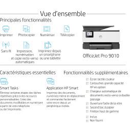 Imprimante multifonction Jet d’encre HP OfficeJet Pro 9010 (3UK83B)