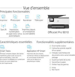 Imprimante multifonction Jet d’encre HP OfficeJet Pro 9010 (3UK83B)