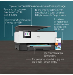 Imprimante multifonction Jet d’encre HP OfficeJet Pro 9010 (3UK83B)