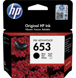 HP 653 noir - Cartouche d'encre HP d'origine Ink Advantage (3YM75AE)