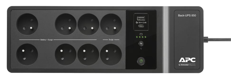 جهاز UPS Off-Line APC Back-UPS BE850G2-FR - 520 W / 850 VA - 8 مقابس FR + USB Type-C وA — صورة 2