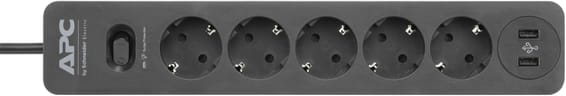 Multiprise parasurtenseur APC SurgeArrest Essential PME5U2B-GR - 5 prises FR (Schuko) + 2 USB / 2300 W