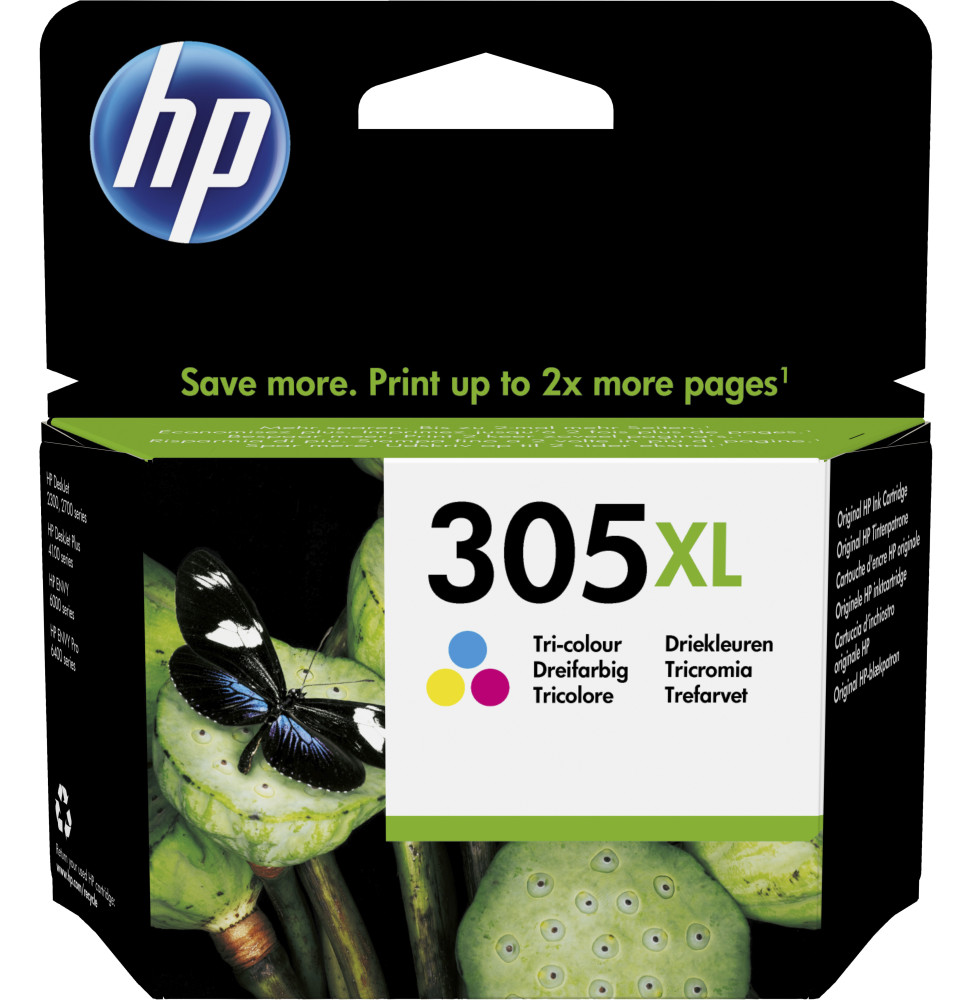 HP 305XL trois couleurs - Cartouche d'encre grande capacité HP d