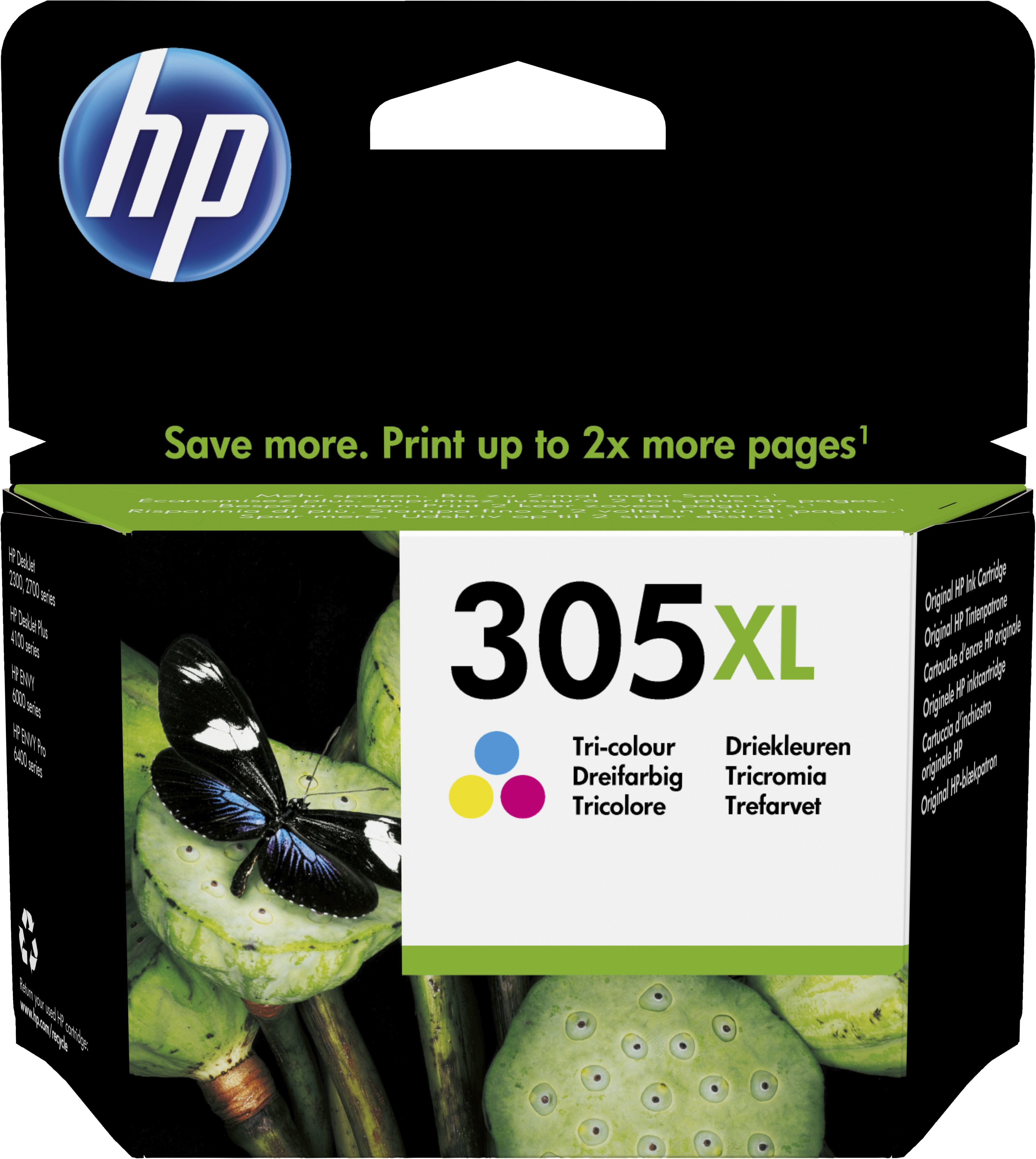 HP 305XL trois couleurs - Cartouche d'encre grande capacité HP d'origine  (3YM63AE) prix Maroc