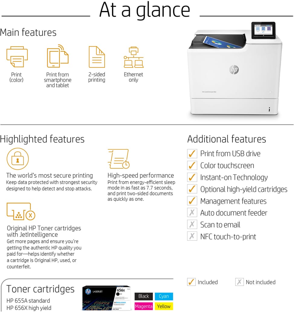 Imprimante Laser Couleur HP LaserJet Enterprise M653dn (J8A04A)