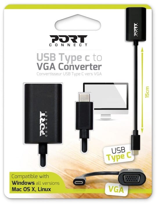 Câble Convertisseur USB Port Designs Type C vers VGA (900125)