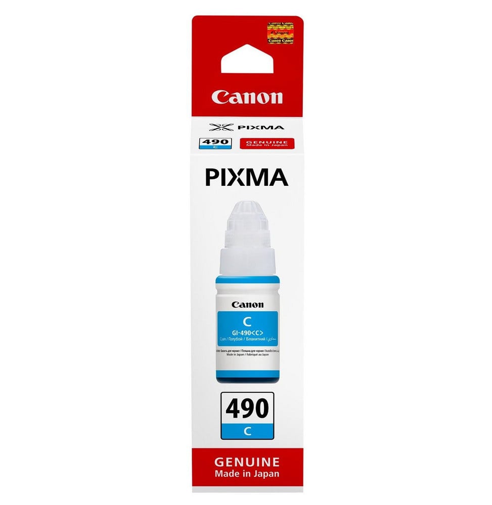 Canon GI-490 C Cyan - Bouteille d'encre Canon d'origine (0664C001AB)