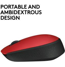 Souris sans fil compacte - Logitech M171 - rouge   - Shopping  et Courses en ligne, livrés à domicile ou au bureau, 7j/7 à la Réunion