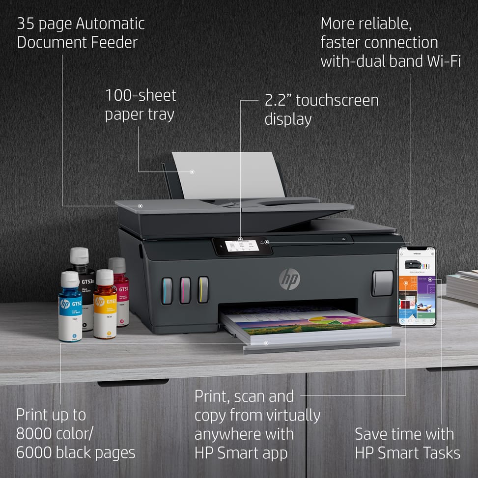 طابعة متعددة الوظائف بخزانات حبر قابلة لإعادة التعبئة HP Smart Tank 530 (4SB24A) — صورة 11