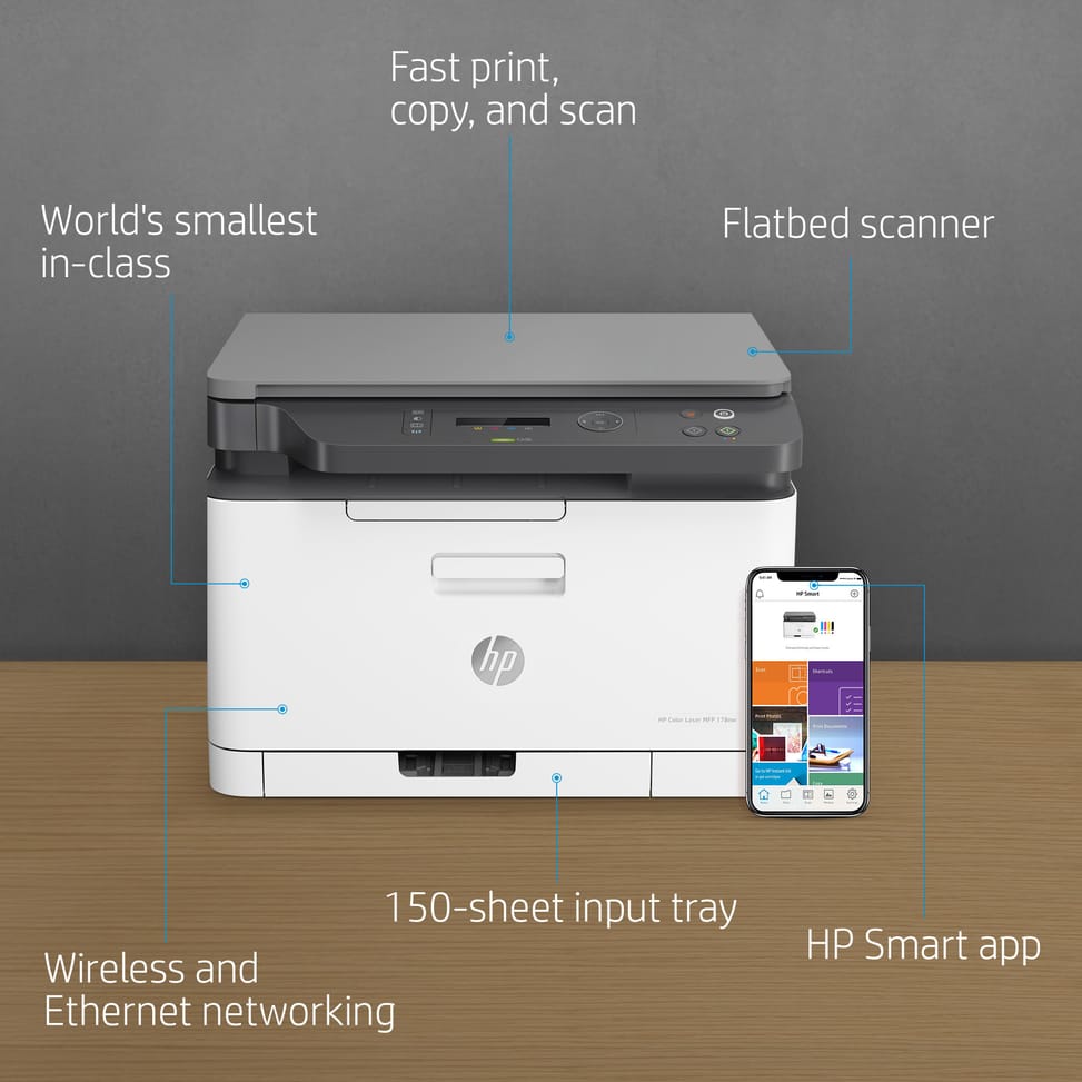 HP 178nw Colour Laser Multifunction Printer (4ZB96A) — image 4