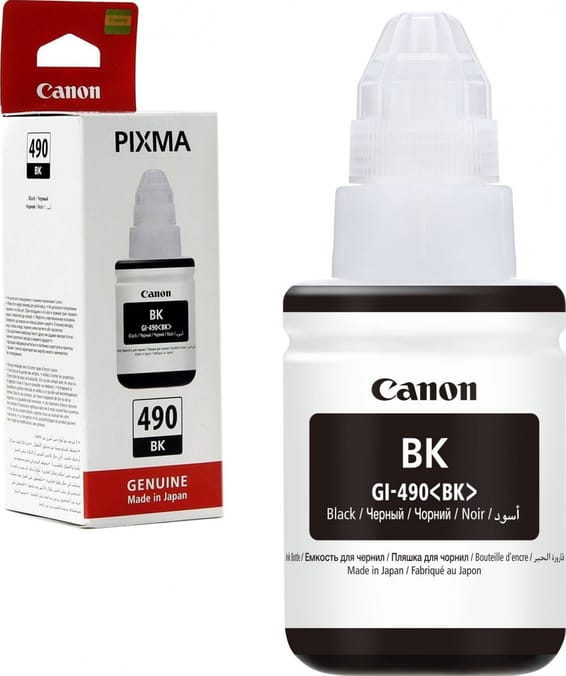 Canon GI-490 BK Noir - Bouteille d'encre Canon d'origine (0663C001AC)