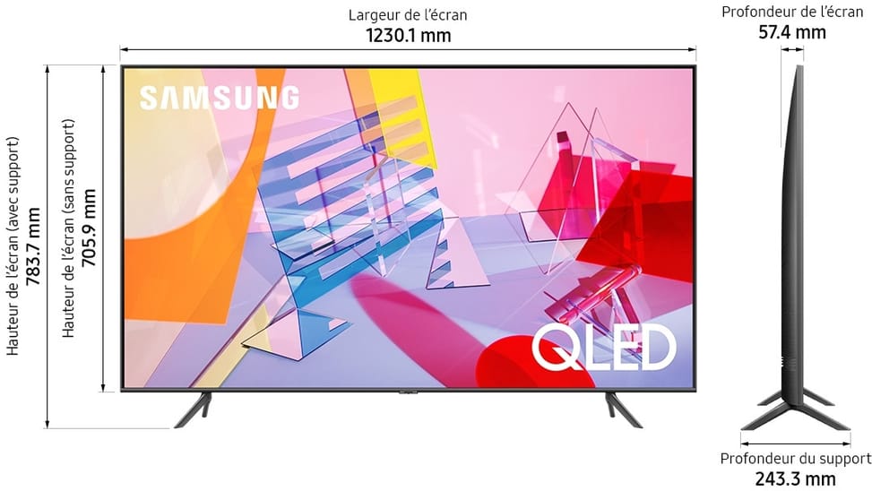 Téléviseur Samsung Smart 4K Ultra HD HDR QLED TV 55" (QA55Q60TAUXMV)
