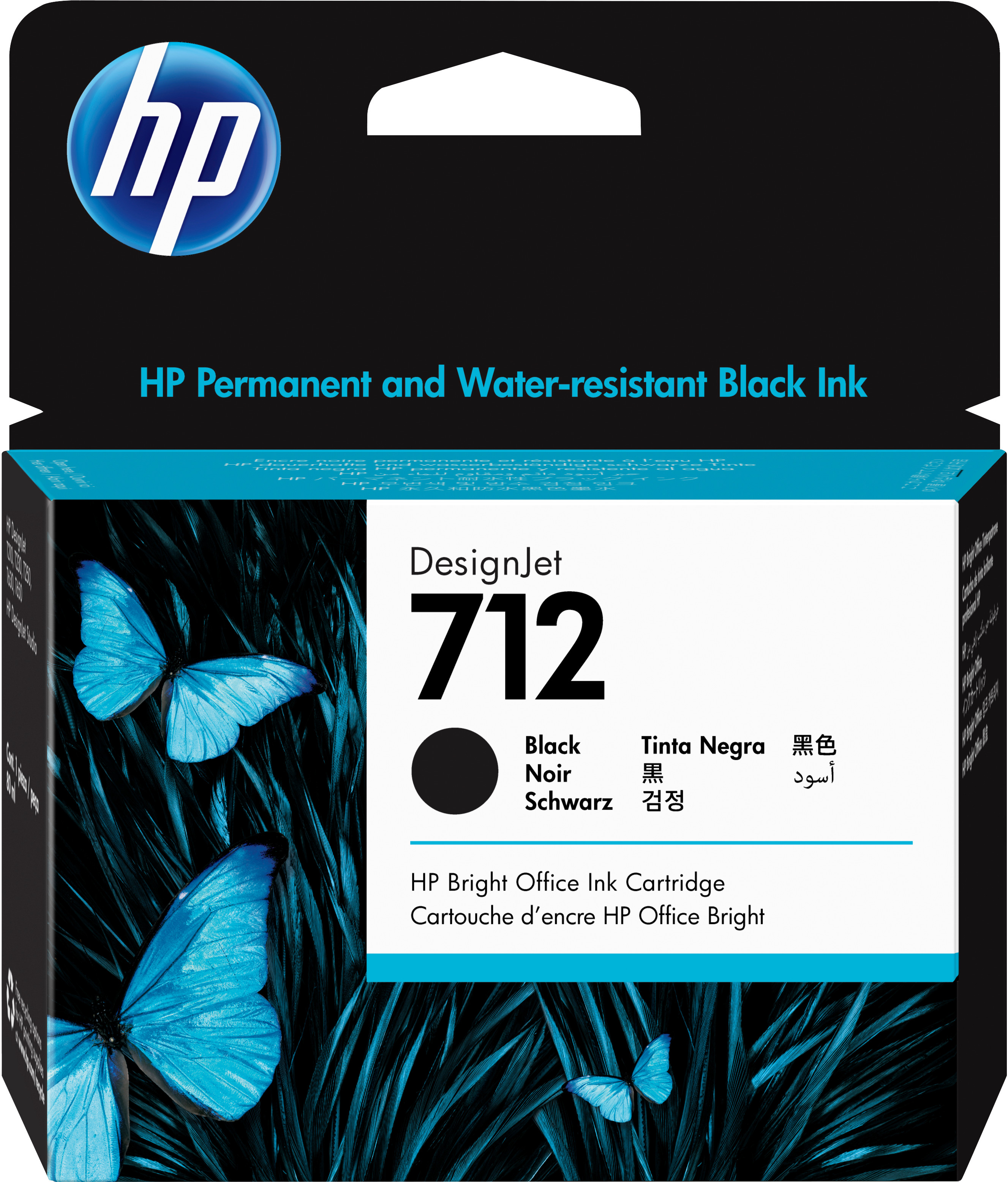 HP 712 Noir - Cartouche d'encre grande capacité HP d'origine