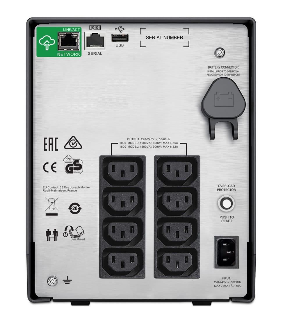 جهاز UPS تفاعلي خطي (Line-interactive) APC Smart-UPS SMC 1 kVA - 230V مع SmartConnect (SMC1000IC) — صورة 2