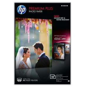 Papier photo brillant HP Premium Plus (50 feuilles/ 10 x 15 cm) (CR695A)
