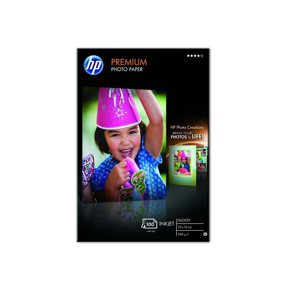 Papier photo brillant Premium HP (100 feuilles/ 10 x 15 cm) (Q8032A)
