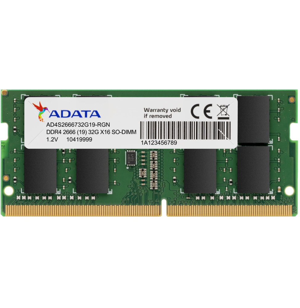 ADATA Barrette mémoire Laptop DDR4-2666 SO-DIMM 8G  (AD4S26668G19-SGN)