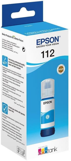 Epson 112 Cyan - Bouteille d'encre Epson EcoTank d'origine (C13T06C24A)