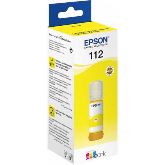 زجاجة حبر Epson EcoTank أصلية Epson 112 أصفر (C13T06C44A)