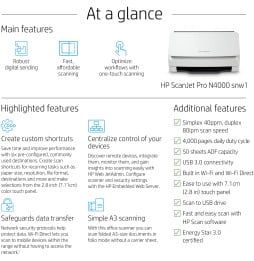 Scanner HP ScanJet Pro N4000 snw1 (6FW08A)