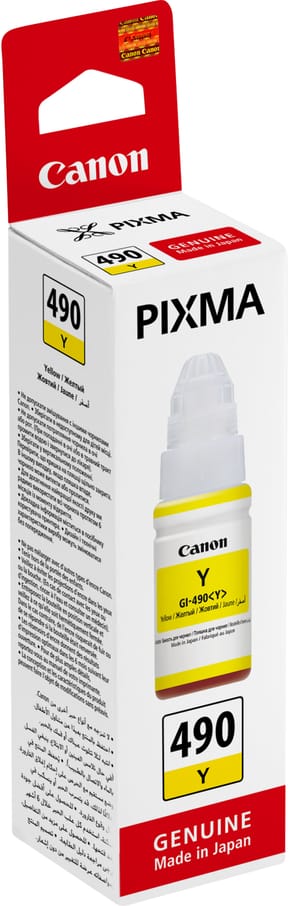 Canon GI-490 Y Jaune - Bouteille d'encre Canon d'origine (0666C001AC)