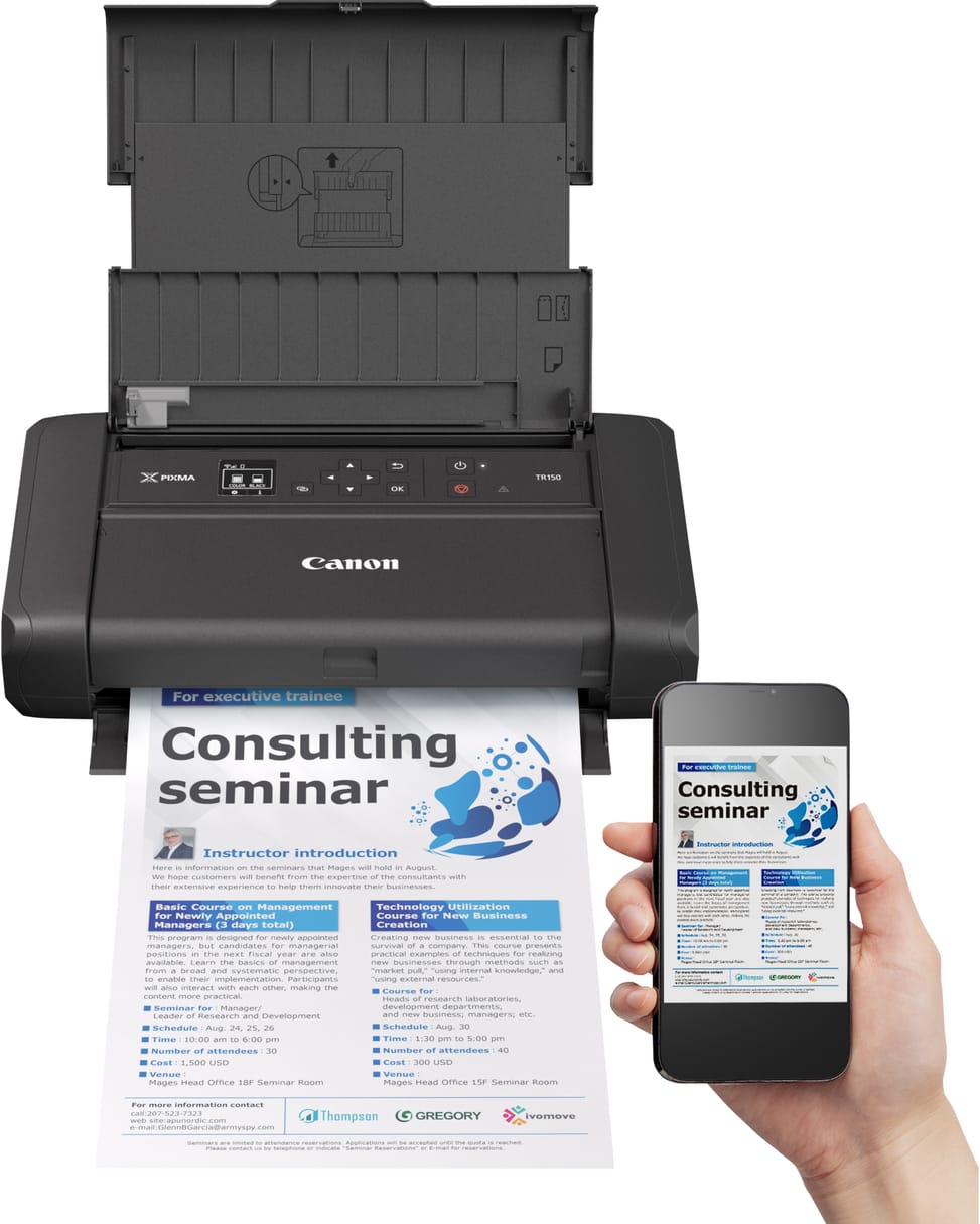 Imprimante Jet d'encre Mobile Canon Pixma TR150 avec Batterie (4167C027AA)