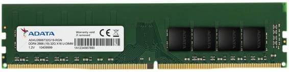Barrette mémoire ADATA U-DIMM 4GB DDR4 2666 MHz - Pc Bureau (AD4U26664G19-SGN)