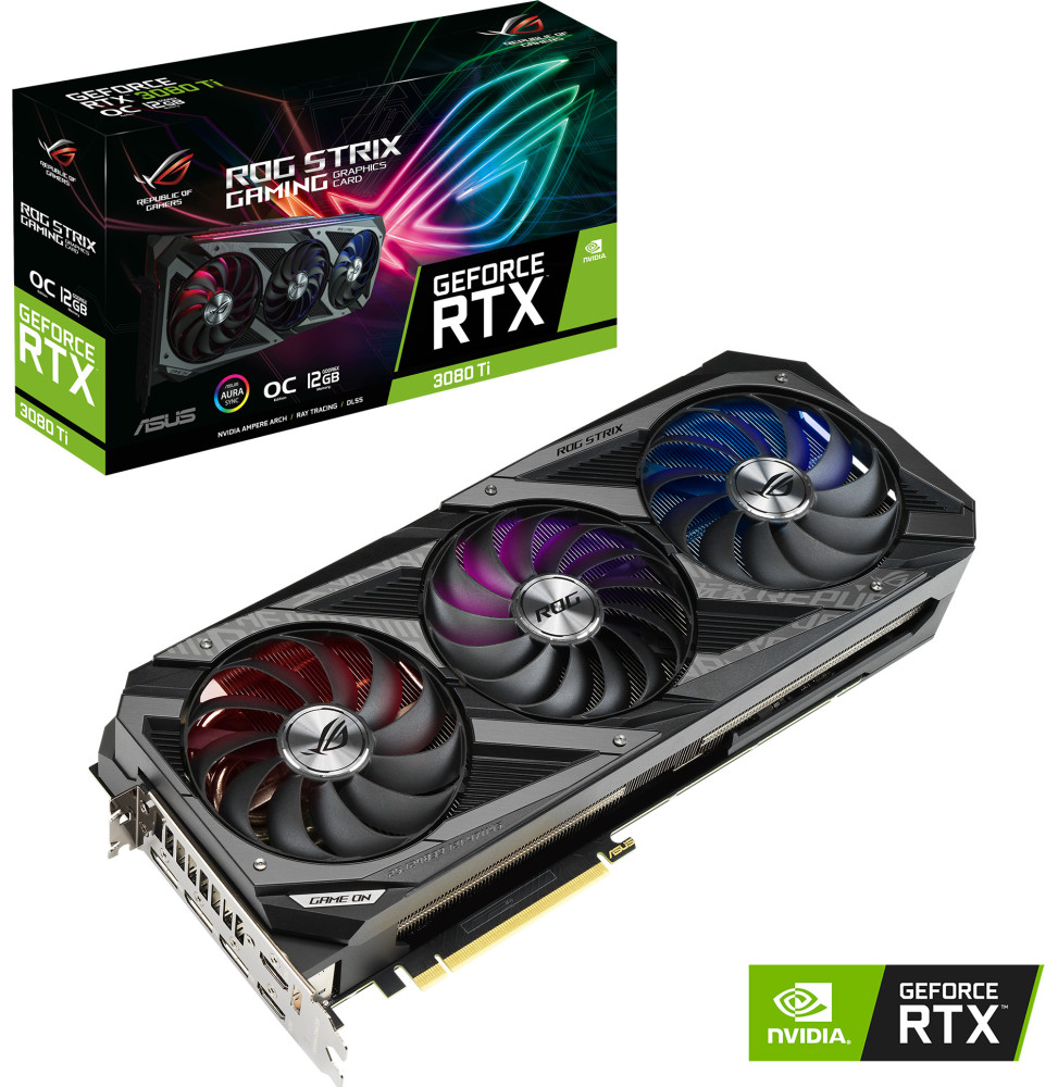 Carte graphique ASUS ROG Strix GeForce RTX™ 3080 Ti OC Edition ROG-STRIX-RTX3080TI-O12G-GAMING (90YV0GT1-M0NM00)