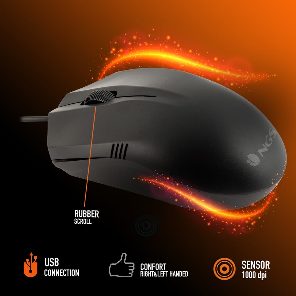 NGS DESKTOP OPTICAL WIRED MOUSE 1000 DPI, SCROLL, (EASYBETTA)