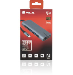 NGS DOCK 7 TO 1 USB-C 2USB A HDMI 4K LAN MICR (WONDERDOCK7)