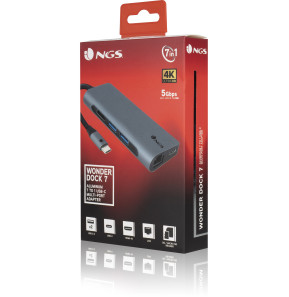 NGS DOCK 7 TO 1 USB-C 2USB A HDMI 4K LAN MICR (WONDERDOCK7)