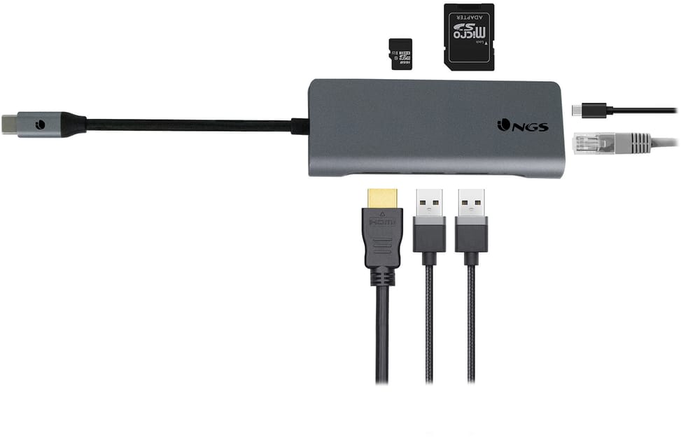NGS DOCK 7 TO 1 USB-C 2USB A HDMI 4K LAN MICR (WONDERDOCK7)