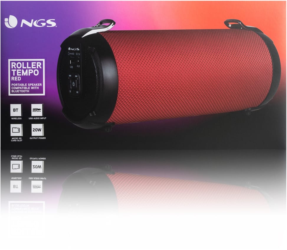 Haut-parleur portable NGS Roller Tempo rouge 20W (ROLLERTEMPORED)